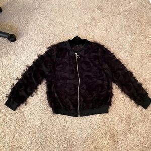 Dressy transplant lace bomber jacket. Never worn!